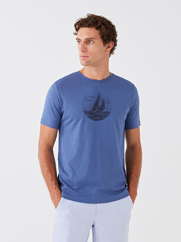 SOUTHBLUE Crew Neck Short Sleeve Printed Combed Cotton Men's