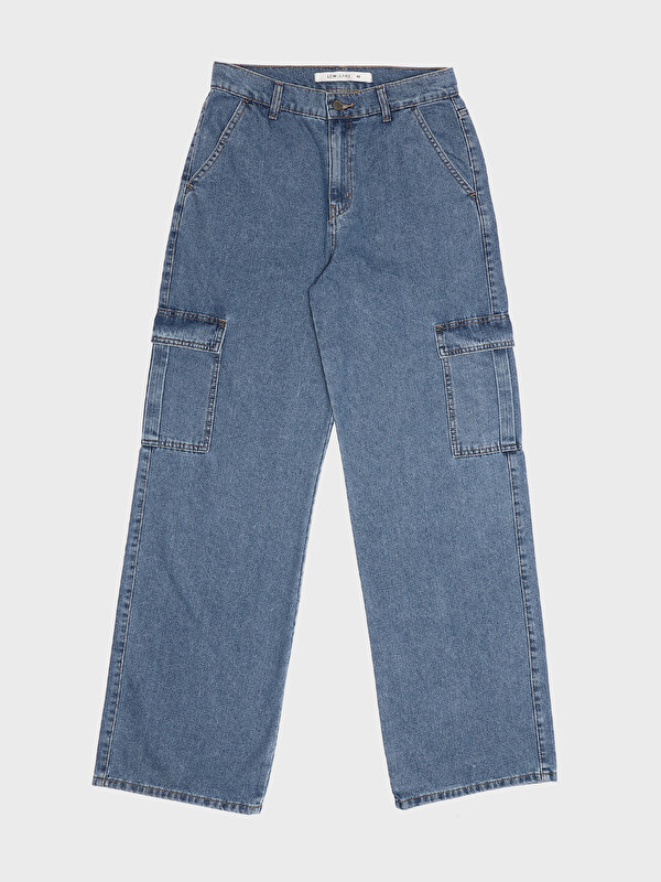 LCW Jeans High Waisted Wideleg Women's Cargo Jeans