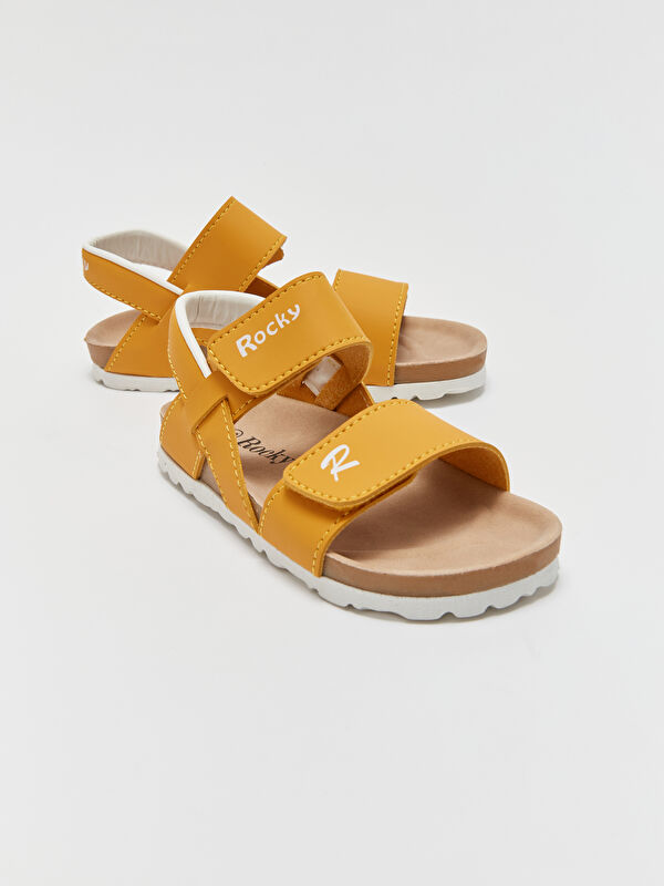 Baskılı Cırt Cırtlı Unisex Sandalet - Görsel 4