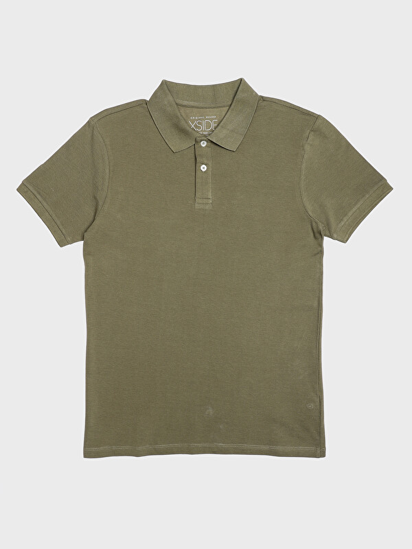 XSIDE Buttoned Polo Neck Short Sleeve Men's T-Shirt