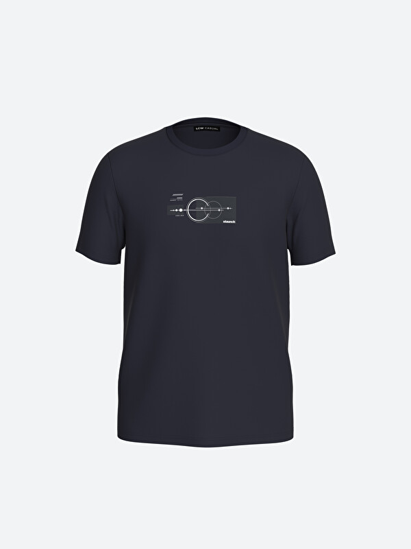 XSIDE Crew Neck Short Sleeve Printed Combed Cotton Men's T-shirt