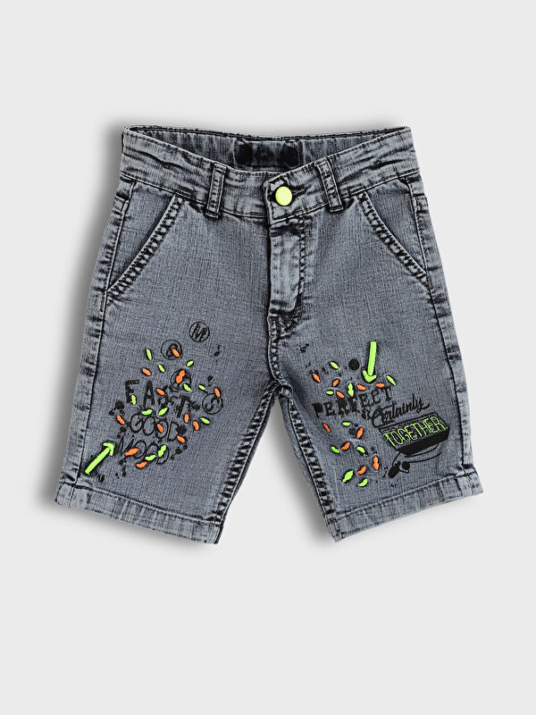 LCW Kids Embroidered Boys' Denim Shorts