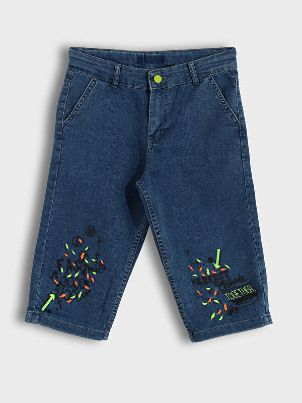 LCW Kids Embroidered Boys' Denim Shorts