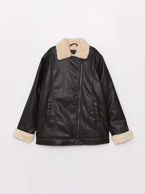 LCW Kids Leather-Look Girl's Jacket