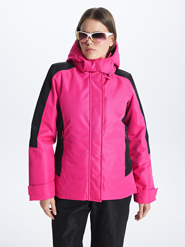 XSIDE ACTIVE Hooded Color Block Long Sleeve Women's Ski Jacket