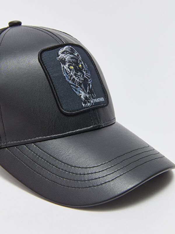 XSIDE Leather Look Embroidered Men's Cap Hat -W34272Z8-CVL