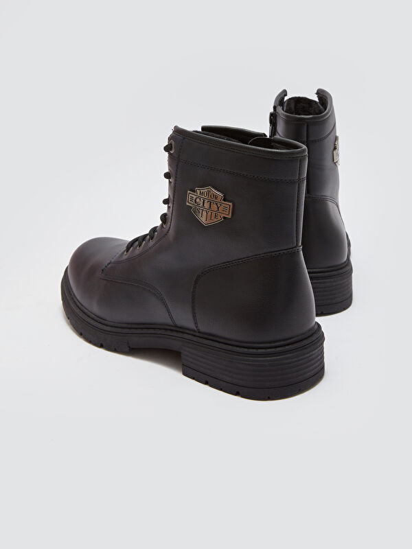 Bağcıklı Deri Görünümlü Erkek Bot - Görsel 6