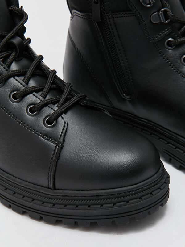 Bağcıklı Deri Görünümlü Erkek Bot - Görsel 5