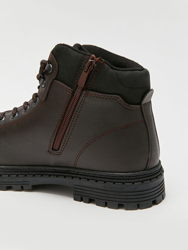 Bağcıklı Deri Görünümlü Erkek Bot - Görsel 7