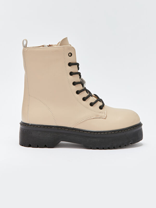 Deri Görünümlü Topuklu Kadın Bot - Görsel 3