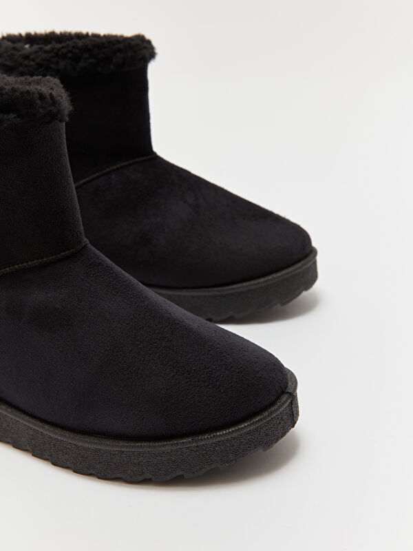 Kalın Tabanlı Pelüş Detaylı Kadın Bot - Görsel 4