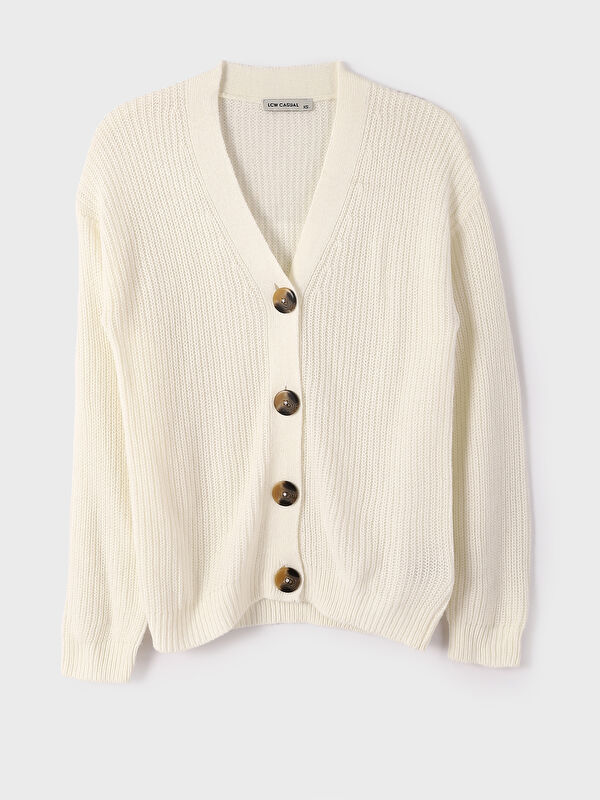 LCW Vision V Neck Women's Knitwear Cardigan - W3AV04Z8-R9J - LC