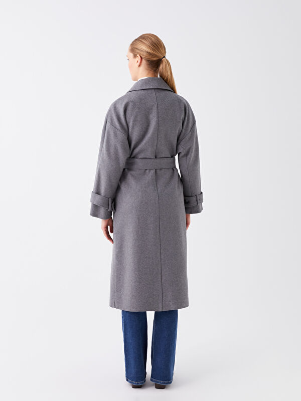 LCW Modest Antrasit Ceket Yaka Kadın Kaşe Kaban - W3BD61Z8-V3U | LCW