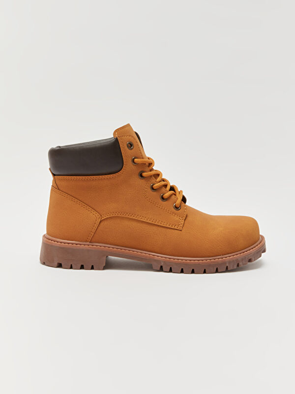 Bağcıklı Deri Görünümlü Erkek Bot - Görsel 3