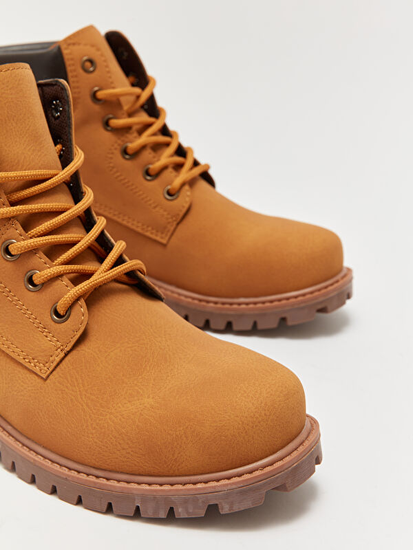 Bağcıklı Deri Görünümlü Erkek Bot - Görsel 4