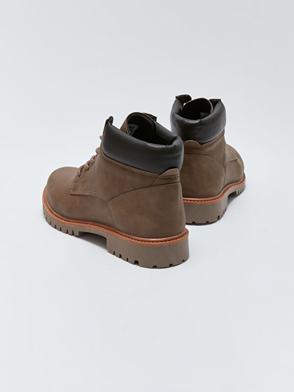 Bağcıklı Deri Görünümlü Erkek Bot - Görsel 6