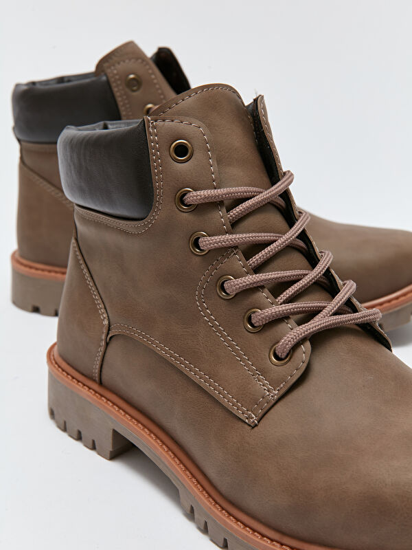 Bağcıklı Deri Görünümlü Erkek Bot - Görsel 7