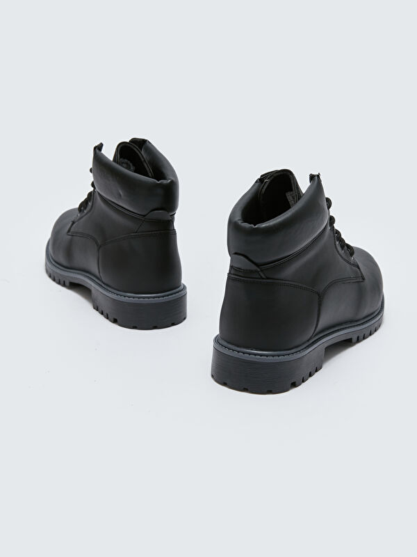 Bağcıklı Deri Görünümlü Erkek Bot - Görsel 6