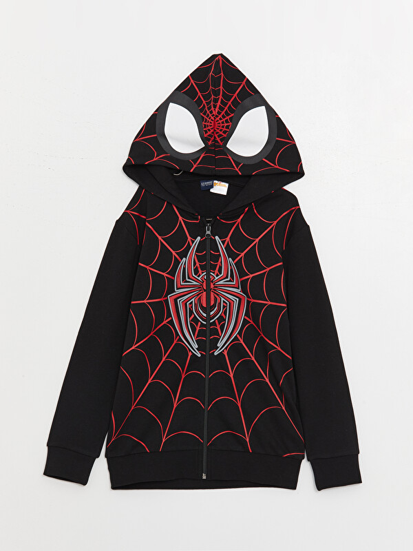 LCW Kids Hanorac cu fermoar băieți cu glugă Spider-Man imprimat