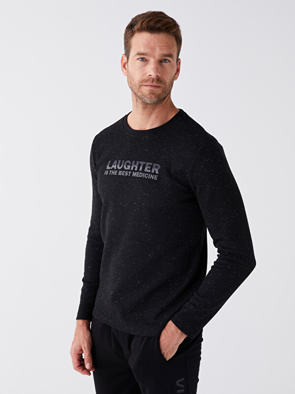 LCWAIKIKI Classic Bisiklet Yaka Uzun Kollu Erkek Sweatshirt