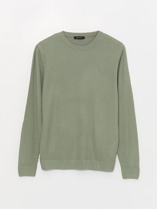 XSIDE Crew Neck Long Sleeve Men's Tricot Sweater -W3DD34Z8-J1Q