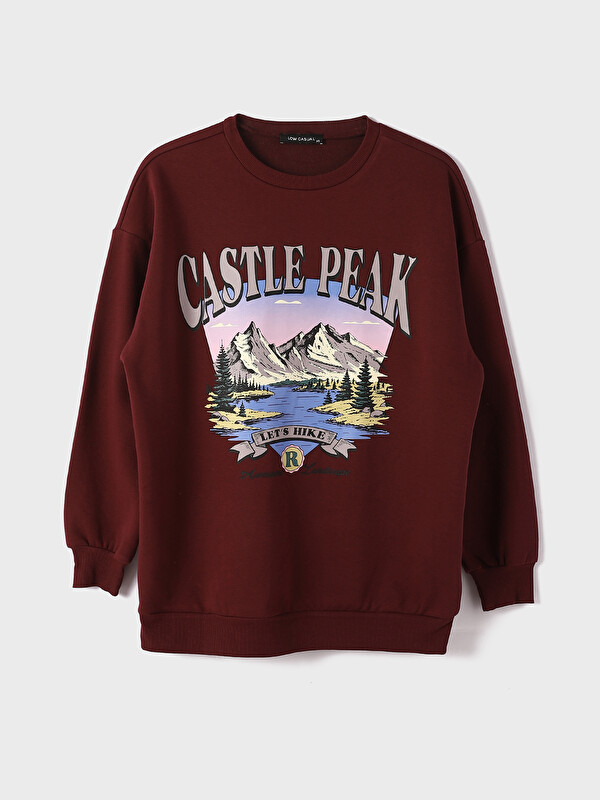 LCW Vision Printed Oversize Women's Thick Hoodie