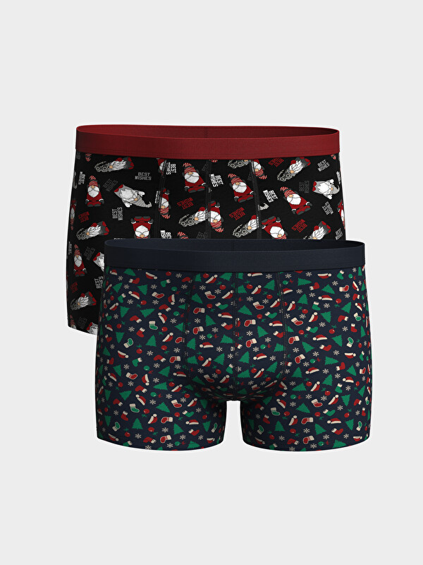 LC WAIKIKI Standart Kalıp Yılbaşı Temalı Erkek Boxer 2'li