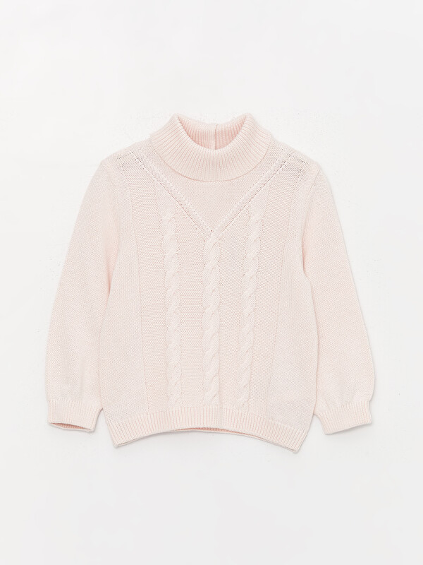 LCW baby Pull-over en Tricot à Col roulé Manches longues pour Bébé Fille