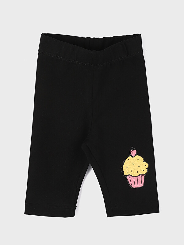 LCW baby Girls' Printed 3/4 Length Leggings with Elastic Waist
