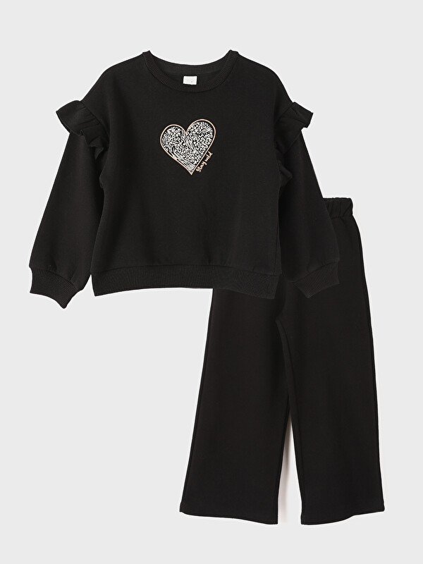 LCW Kids Crew Neck Girls' Sweatshirt and Sweatpants