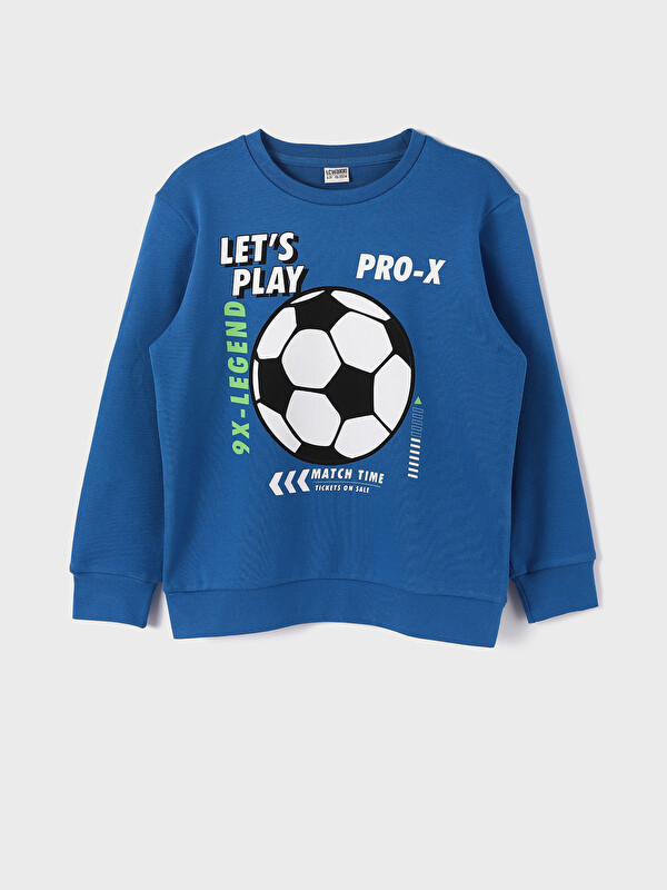 LCW Kids Crew Neck Printed Long Sleeve Boys' T-Shirt