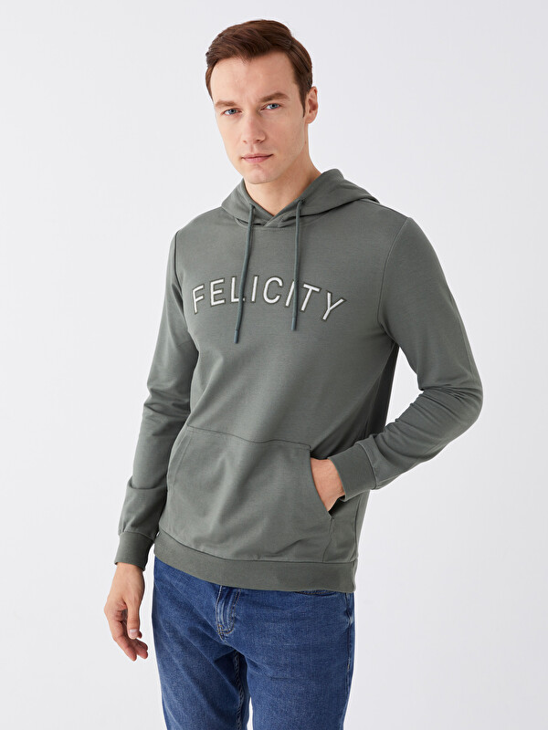 LCWAIKIKI Classic Uzun Kollu Baskılı Erkek Hoodie