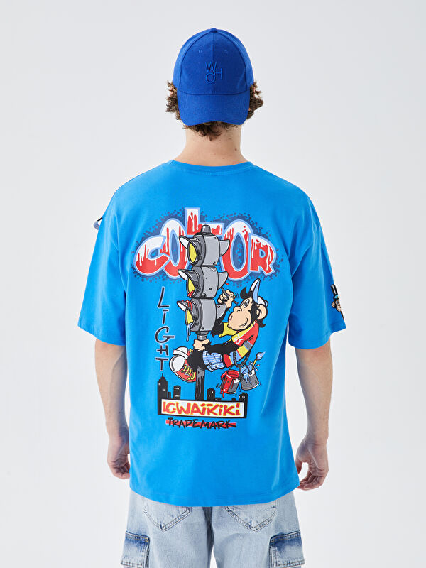 Chiy様オーダー品 XSIDE Crew Neck Short Sleeve Nostalgic Monkey Printed Combed