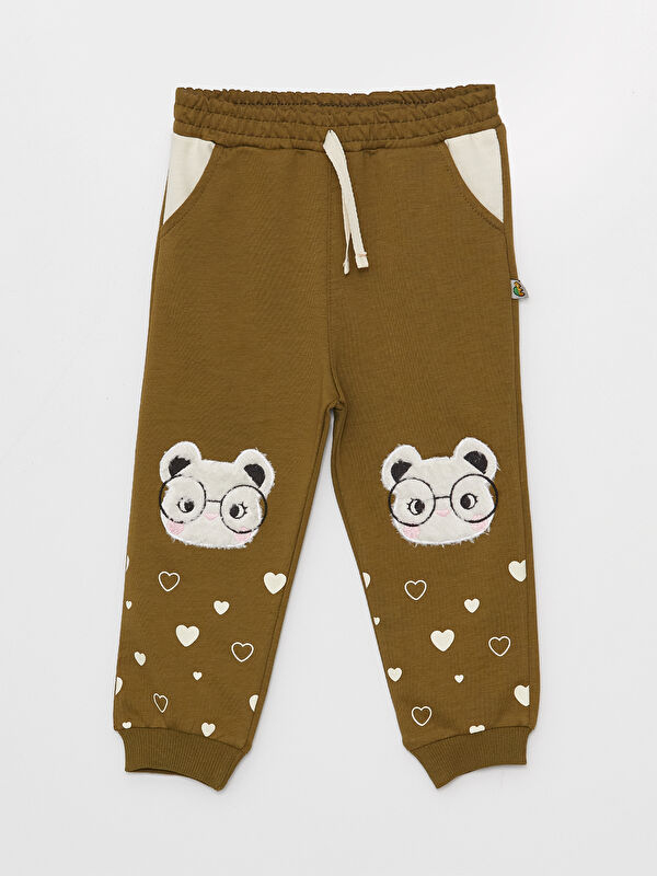 Mışıl Kids Beli Lastikli Baskılı Kız Bebek Jogger Eşofman Alt