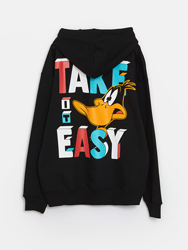 LC Waikiki Long Sleeve Daffy Duck Printed Men's Thick Hoodie