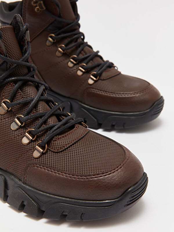 Bağcıklı Kalın Taban Erkek Trekking Bot - Görsel 4