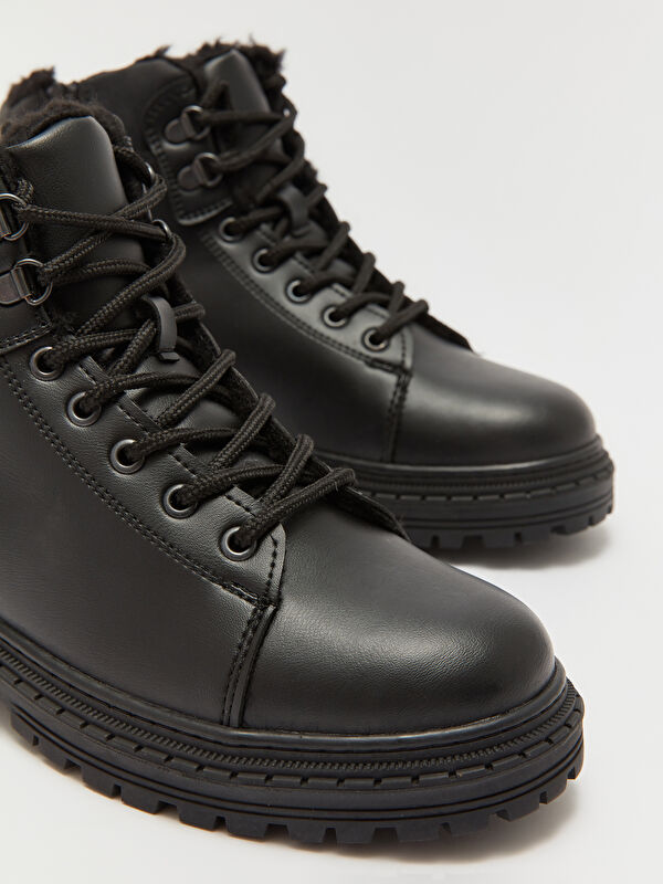 Bağcıklı Deri Görünümlü Erkek Bot - Görsel 4