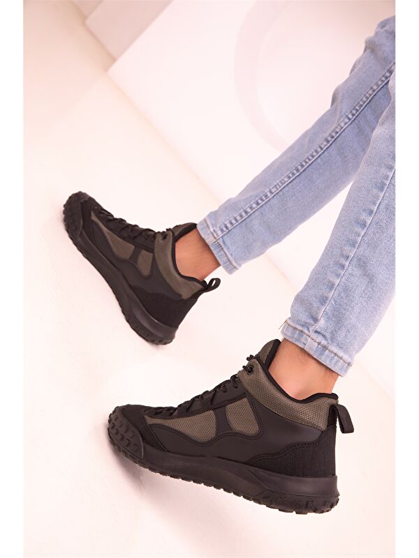 Deri Görünümlü Bağcıklı Erkek Bot - Görsel 5