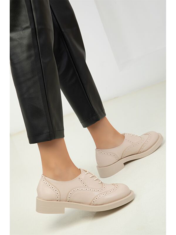 Deri Görünümlü Kadın Oxford Ayakkabı - Görsel 5