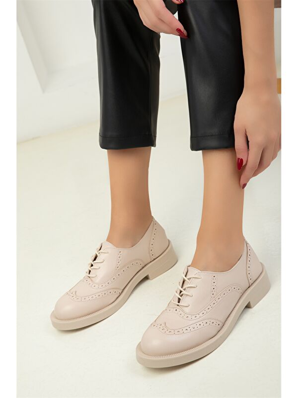 Deri Görünümlü Kadın Oxford Ayakkabı - Görsel 6