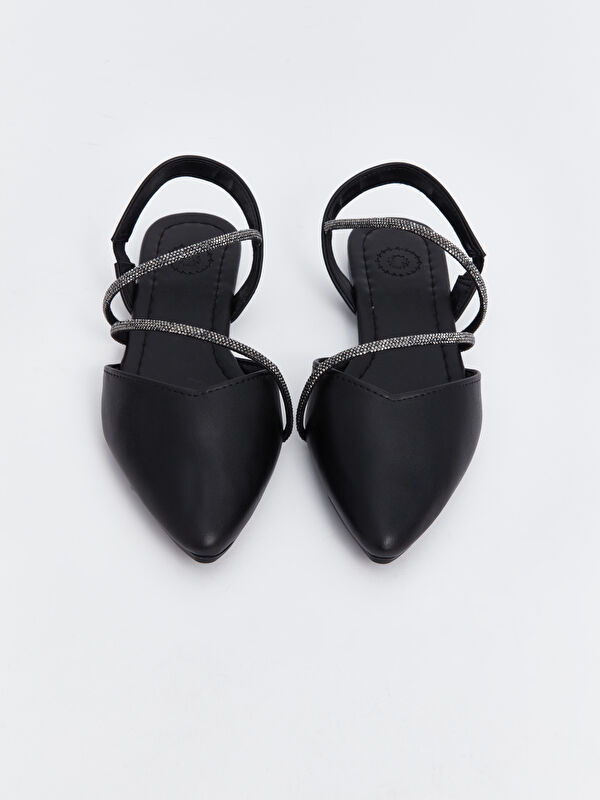 LCW STEPS Siyah Taş Detaylı Kadın Babet Ayakkabı - S40857Z8-HUC | LCW