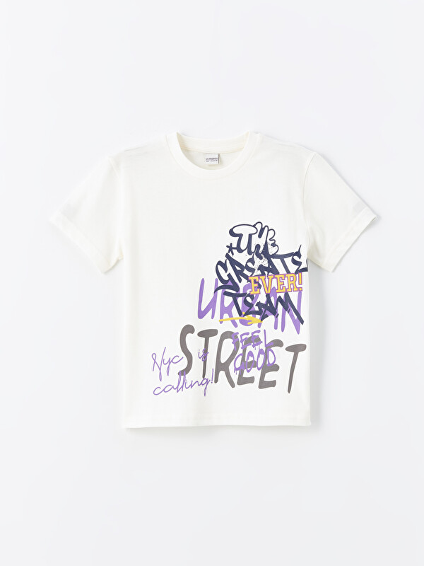 LCW Kids Crew Neck Printed Short Sleeve Boys' T-Shirt
