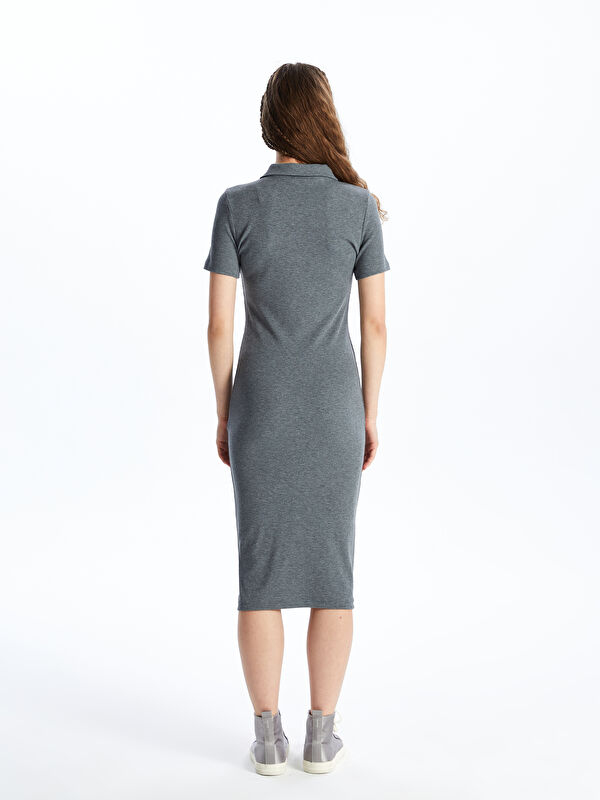 今週の新着アイテム Polo Neck Plain Short Sleeve Women's Bodycon Dress -S47148Z8 バッグ