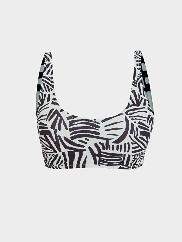 LCW DREAM Patterned Women's Bikini Top with Removable Padding