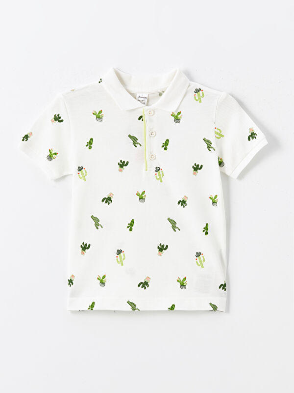 LCW Kids Ekru Polo Baskılı Erkek Çocuk Tişört - S47894Z1-LRA | LCW