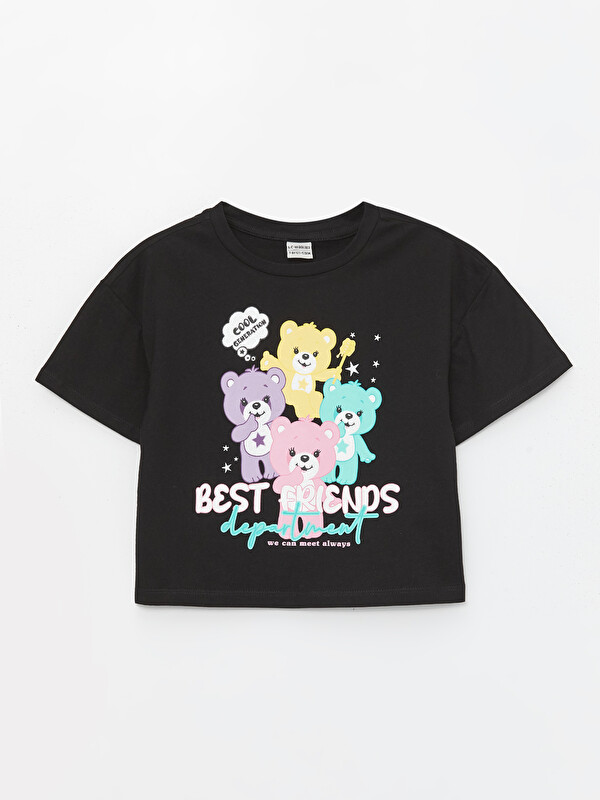 LCW Kids Crew Neck Printed Short Sleeve Girls' T-Shirt