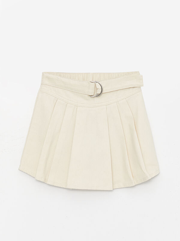 LCW Kids Elastic Waist Pleated Girl's Shorts Skirt
