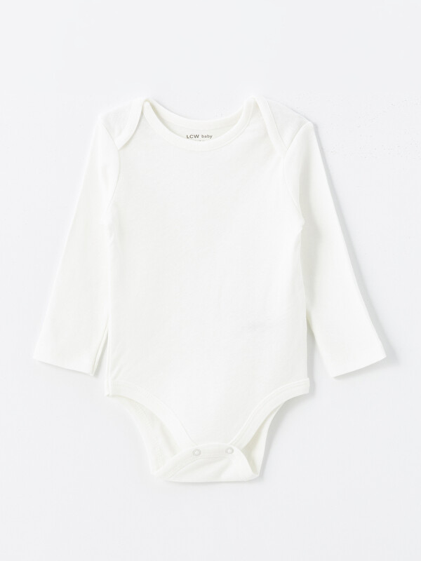LCW baby Bisiklet Yaka Kız Bebek Çıtçıtlı Body