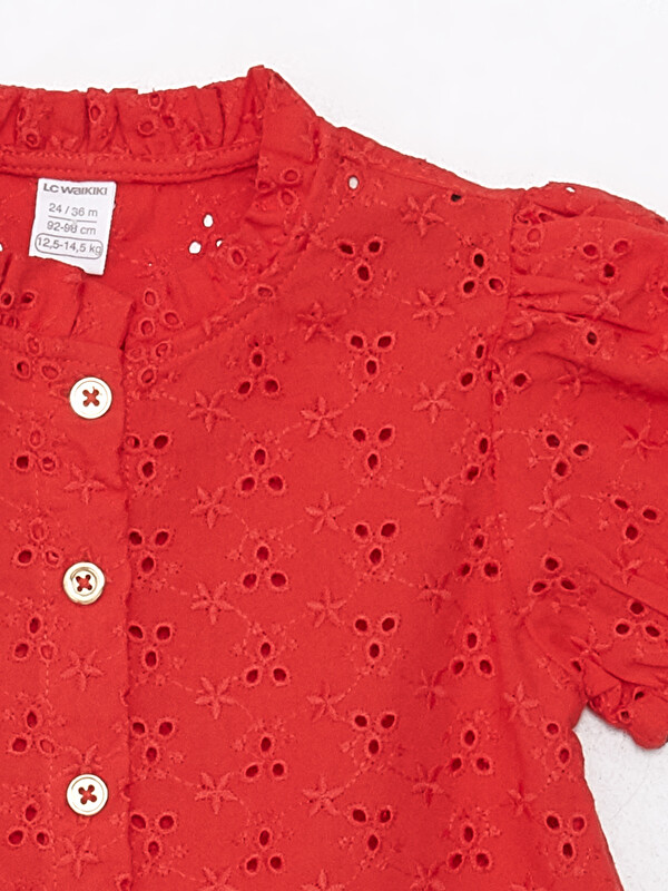 LCW Kids Bisiklet Yaka Nakışlı Kız Çocuk Gömlek - S4BD40Z1-GZX | LCW
