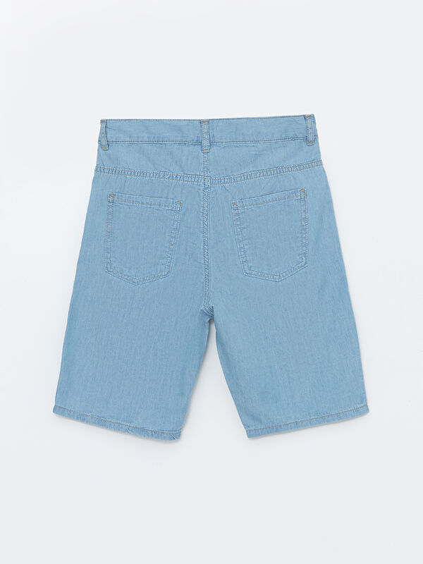 【AAKE】KINDER BERMUDA DENIM EDIKTED Xtra Long Low Rise Denim Bermuda Shorts - LIGHT BLUE